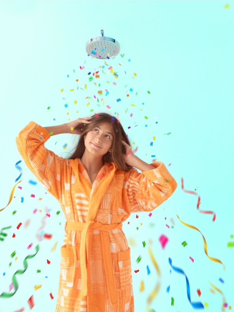 Baño Albornoz Mandarina